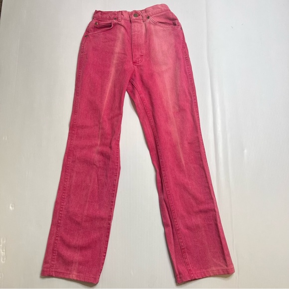Lee Vintage 1992 Y2k Pink Distressed High Waisted Mom Straight Leg
